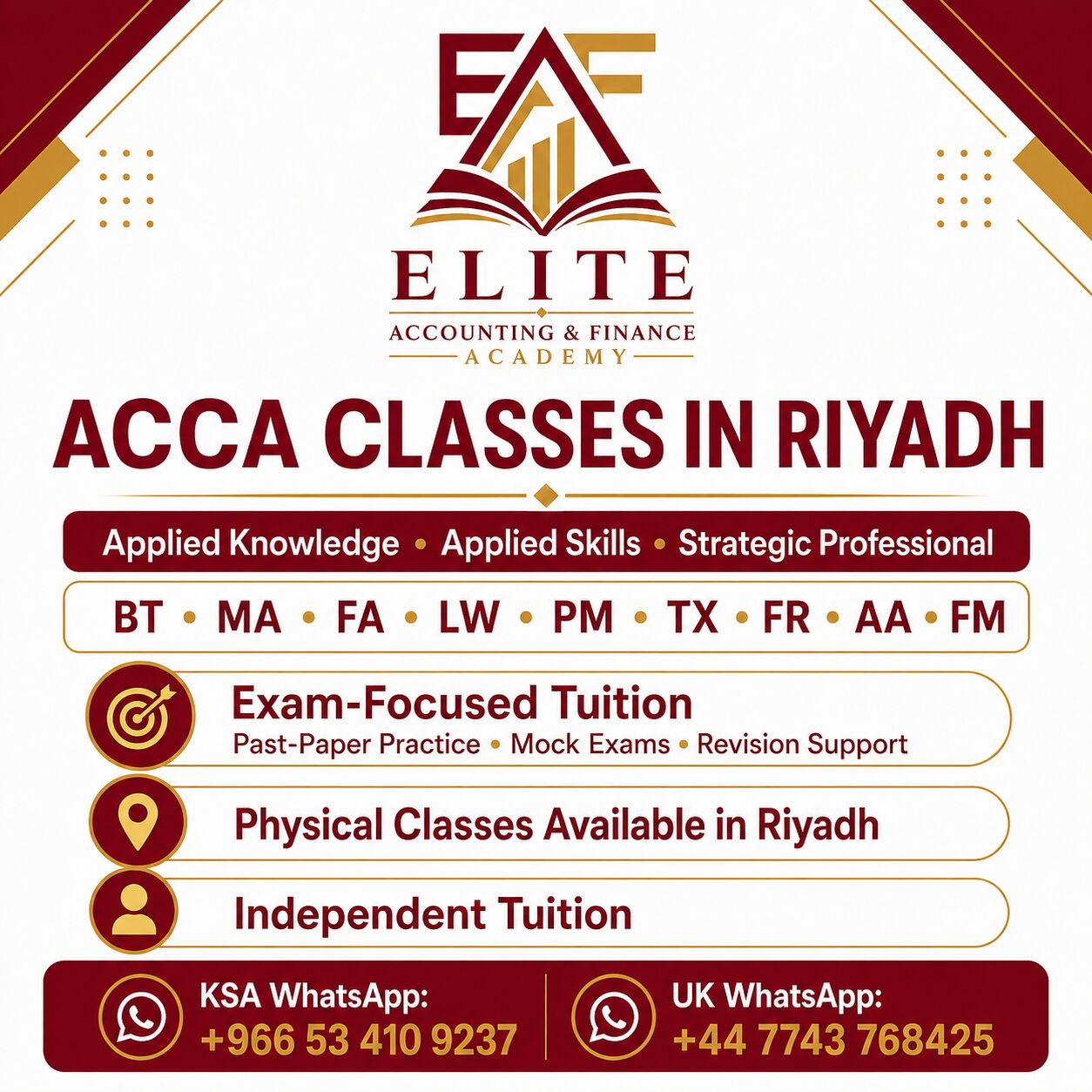 ACCA Classes In Riyadh- All Levels | in Riyadh