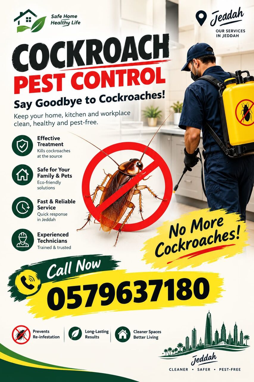 Cockroach Control In Jeddah | مكافحة الصراصير بجدة