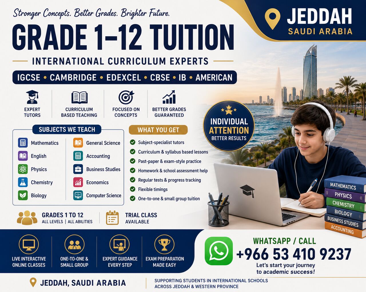 Grade 1- 12 Tuition Jeddah | IGCSE • in Khobar