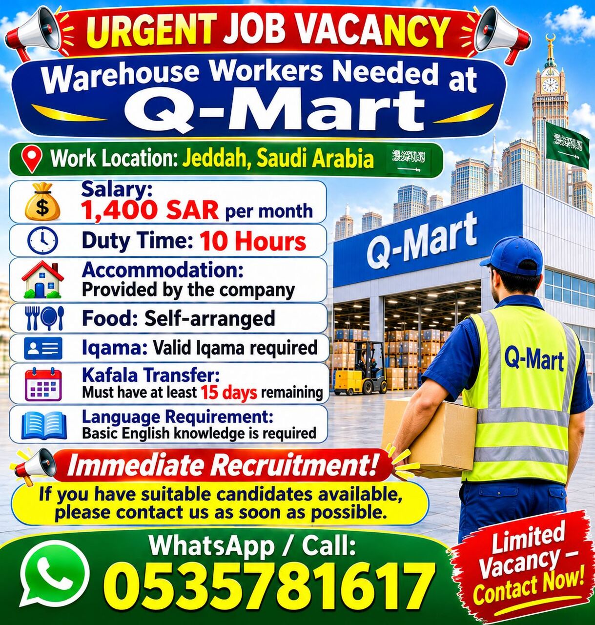 Hiring For Q-Mart Werehouse Job