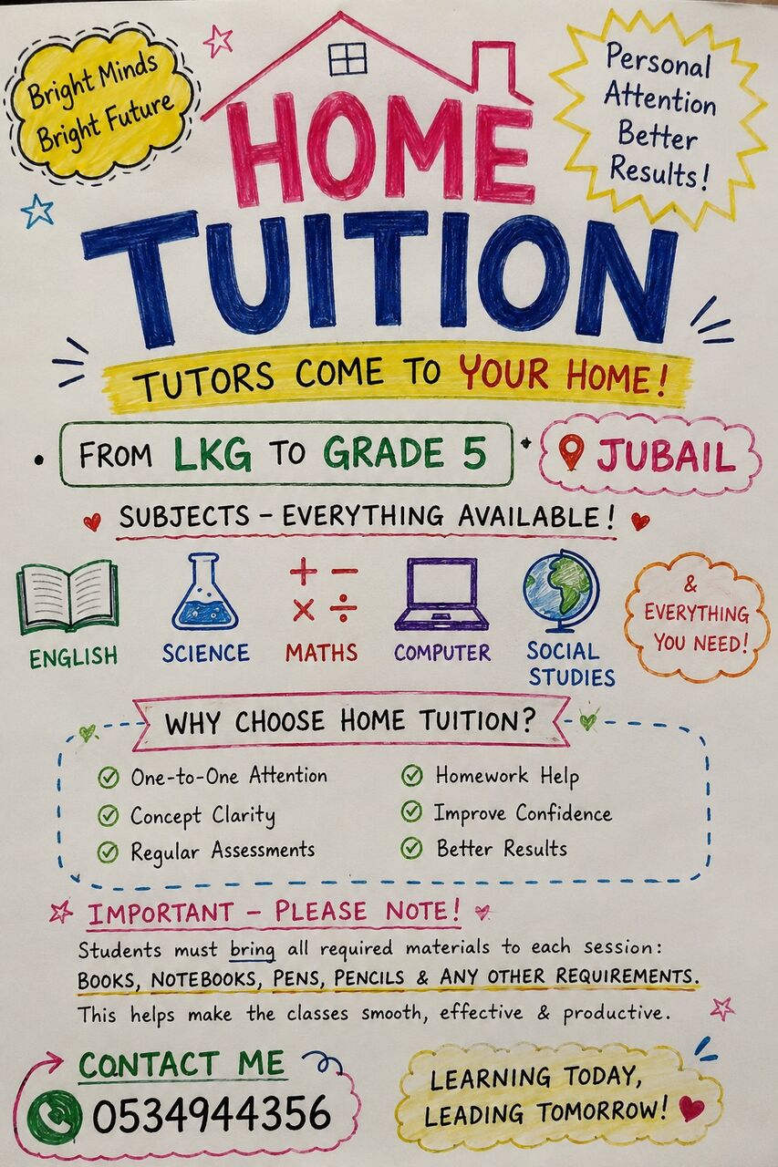 HOME TUITION IN JUBAIL