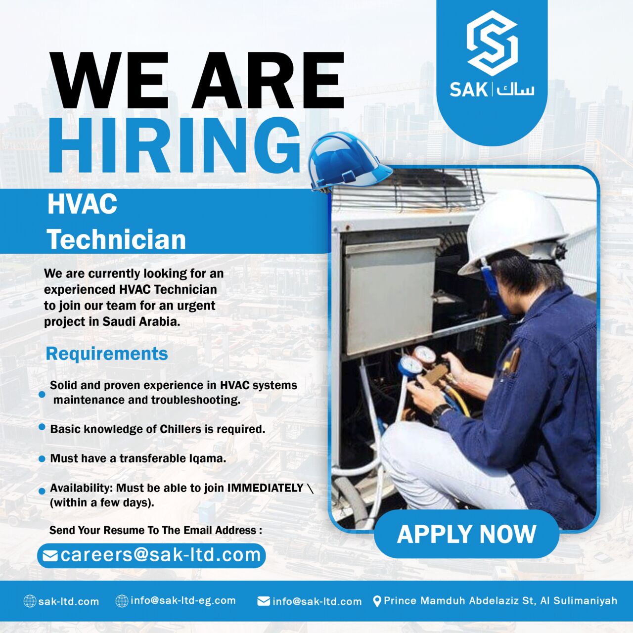 HVAC TECHNICAN in Riyadh