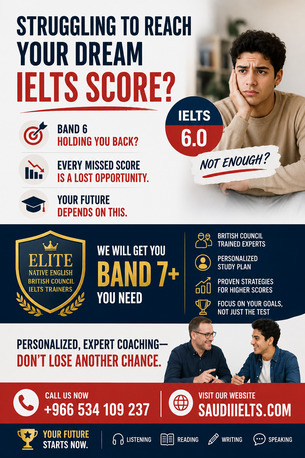 IELTS Private Training- Native English in Riyadh