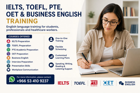 IELTS / TOEFL / PTE / OET / Business in Dammam