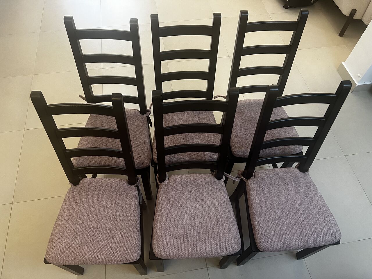 IKEA KAUSTBY Dining Chairs- Set Of 6 (Black/Brown)