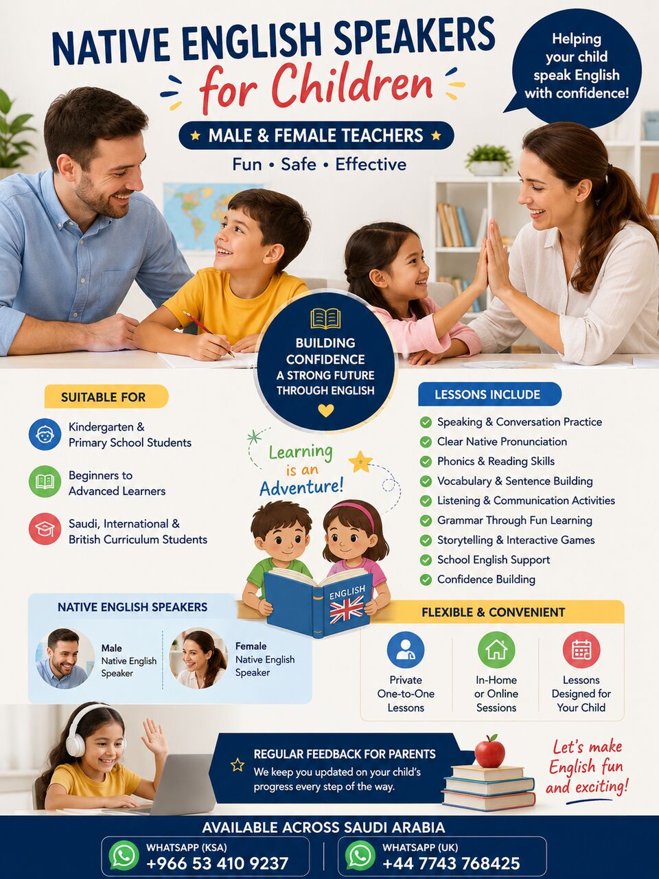 Native English Speakers For Children | in Dammam