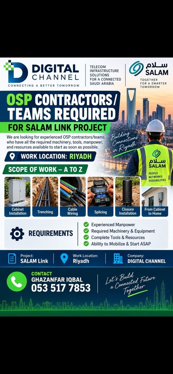 OSP Contractors / Teams Required For in Riyadh
