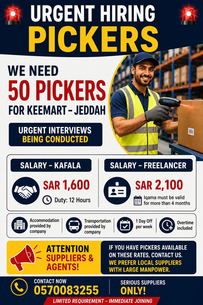 URGENT PICKERS REQUIRES DARKSOTR KEEMART FROM LOCAL AGENTS AND SUPPLIERS