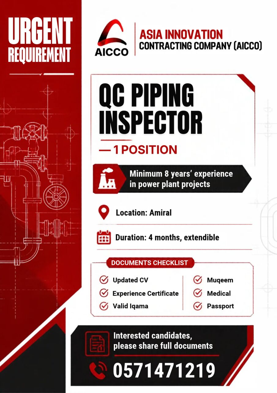 QC Piping Inspector