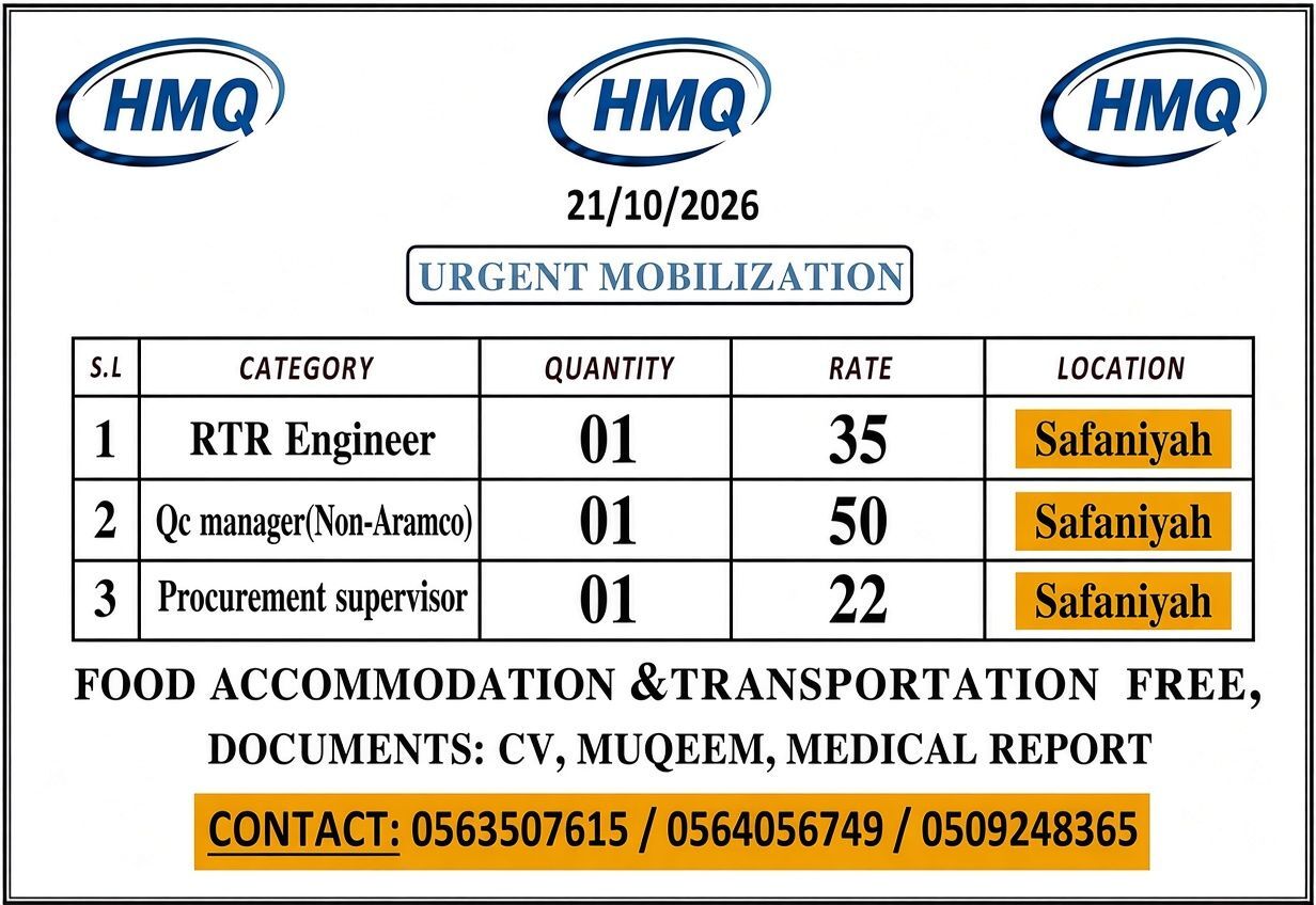 RTR ENGINEER /QC MANAGER/PROCUREMENT SUPERVISOR