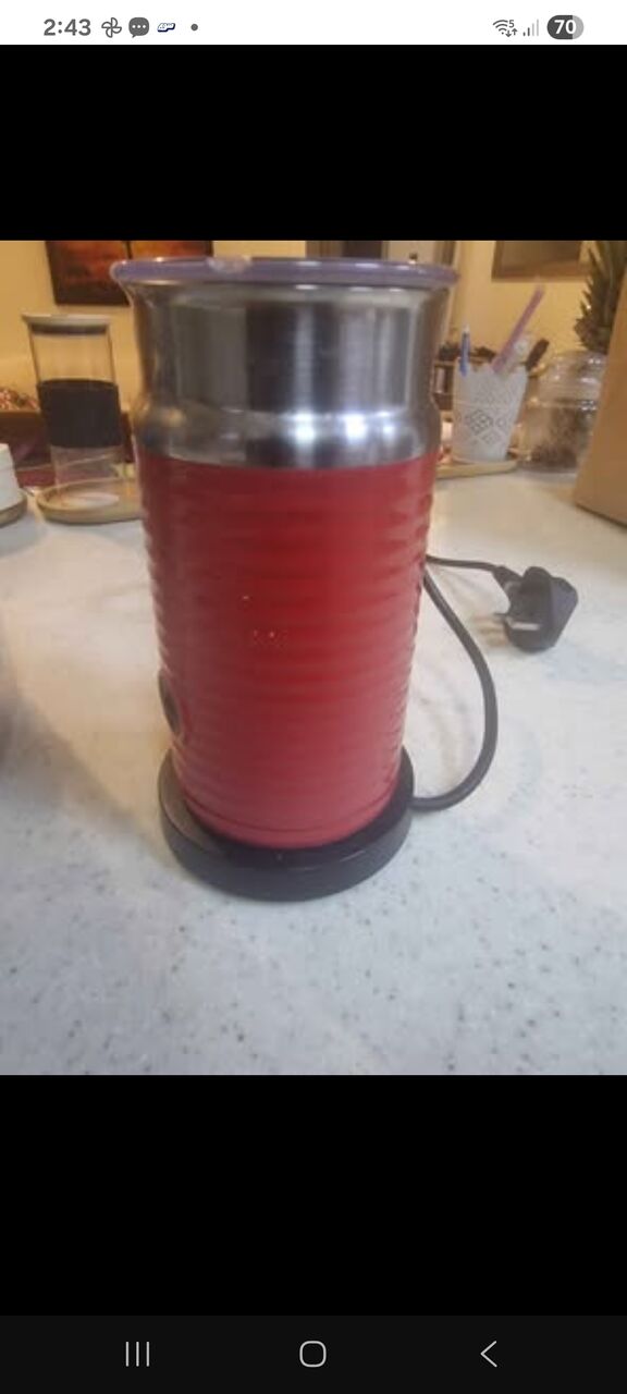 SAR 150, Nespresso Aeroccino (red)