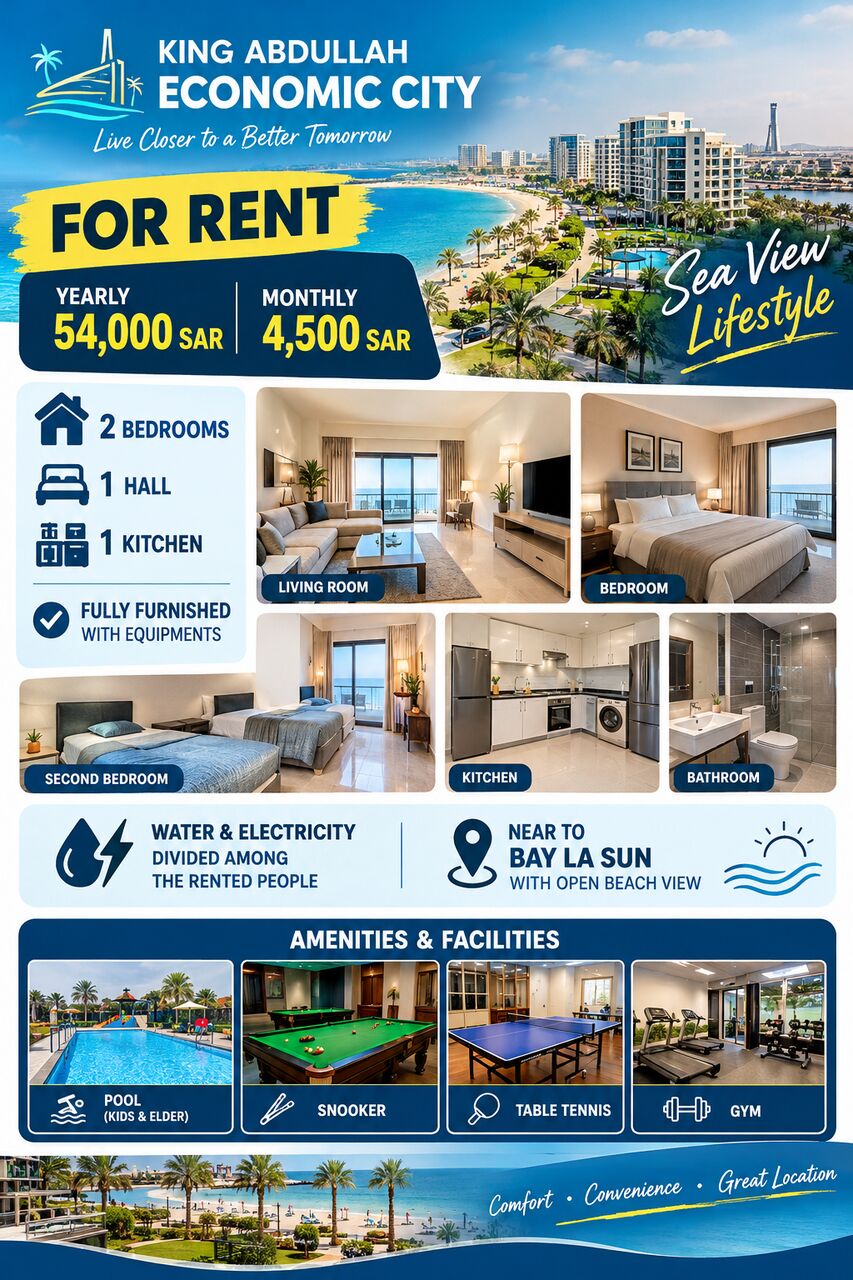 SAR 54000/month, 2 BR, Room For Rent- KAEC