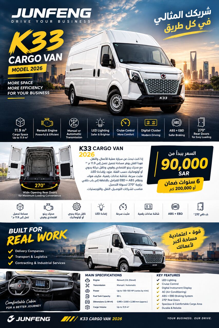 SAR 90000, JUNFENG, 2026, Automatic, 000 in Khobar