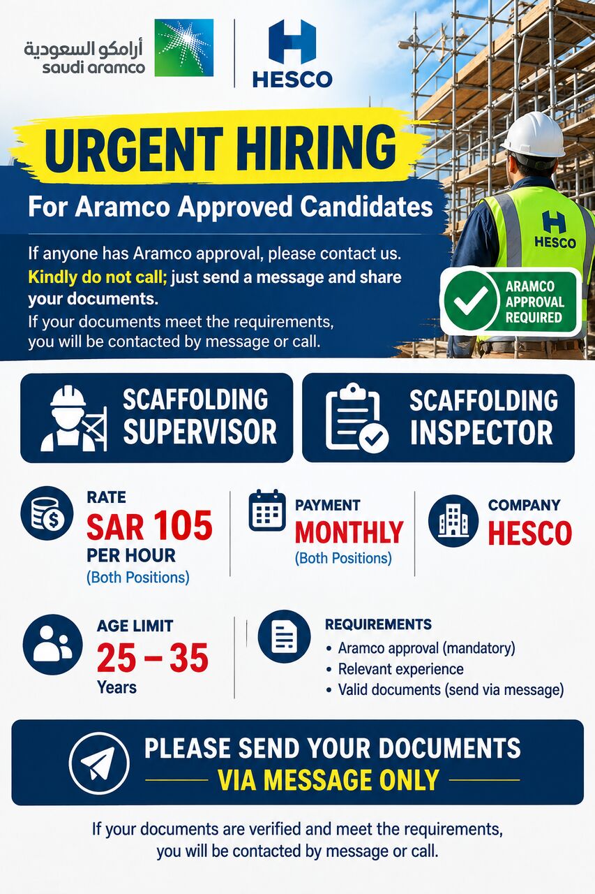 SCAFFOLDING SUPERVISOR & INSPECTOR