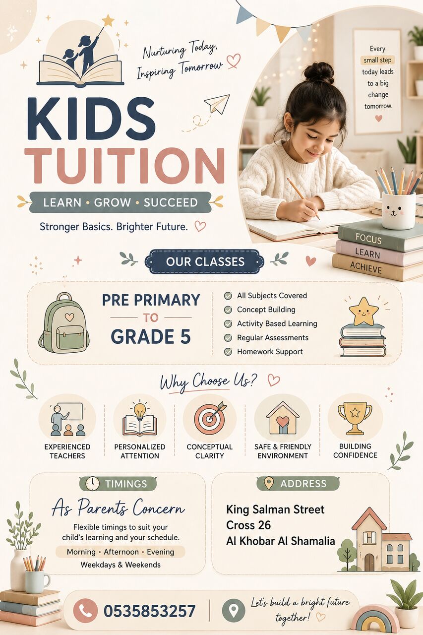 TUTION FOR KIDS AND STUDENTS