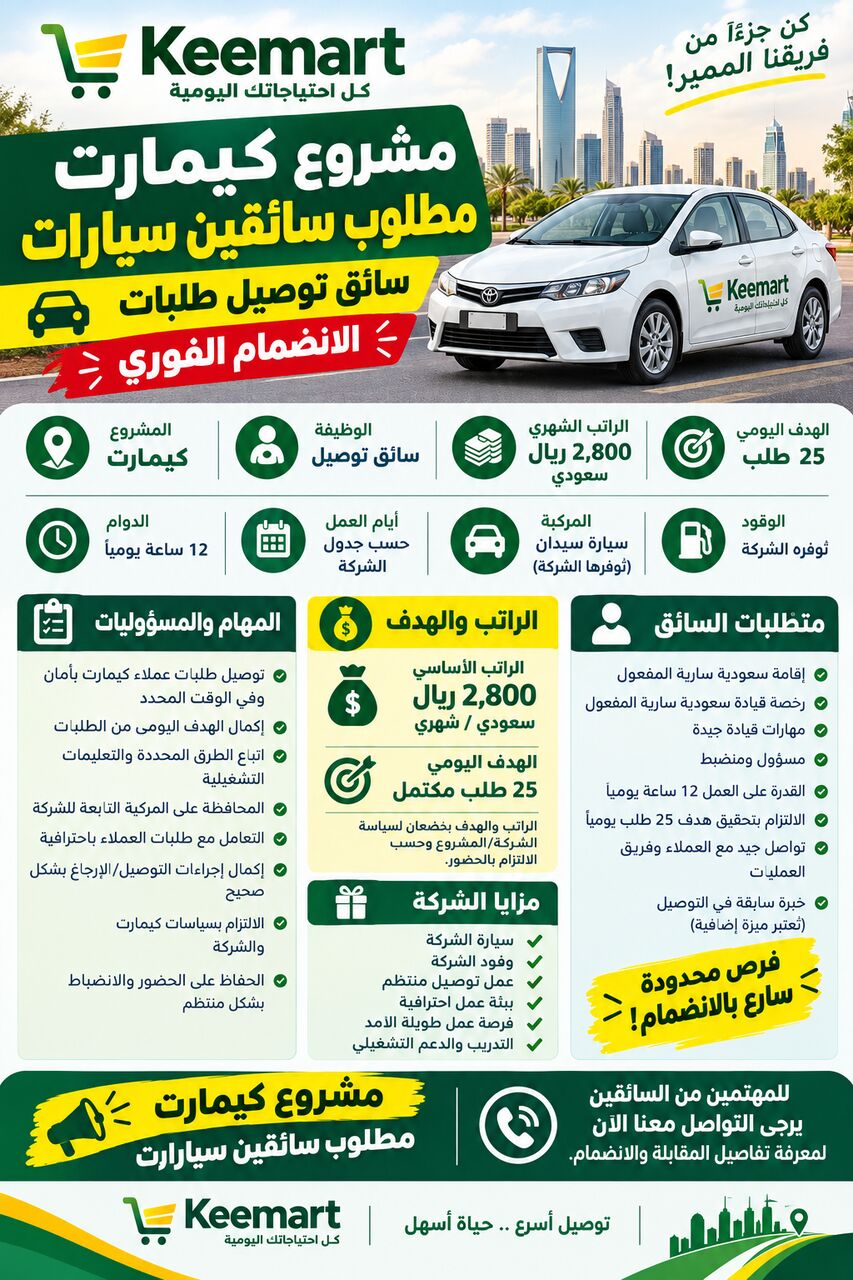 URGENT REQUIRED DRIVERS IN JEDDAH