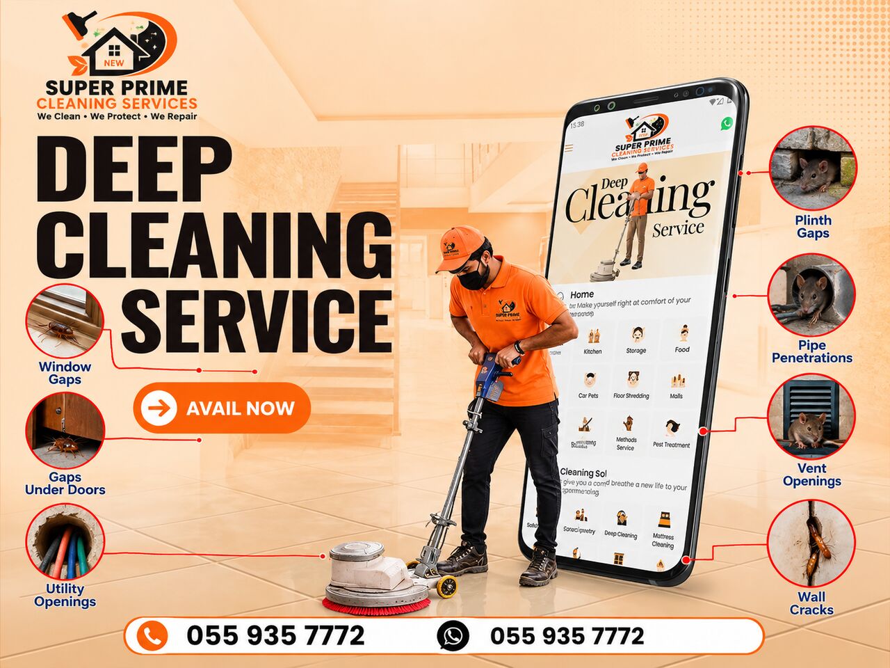 Villa • Flat Cleaning Floors • Windows • in Khobar