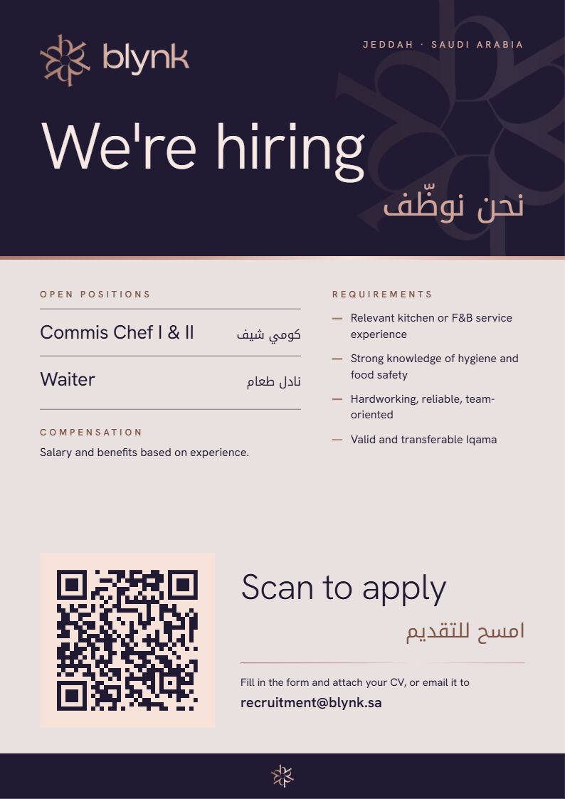 Waiter & Commis Chef