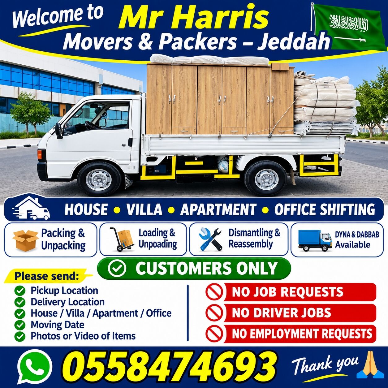 Welcome To Mr Harris Movers & Packers- in Jeddah