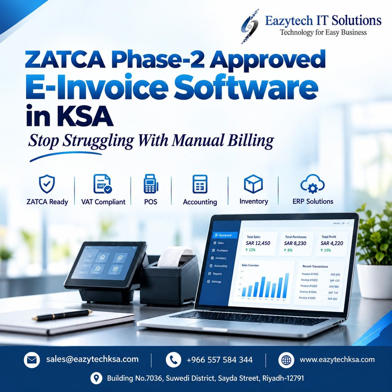 ZATCA Phase-2 E-Invoice- Cloud & in Jeddah