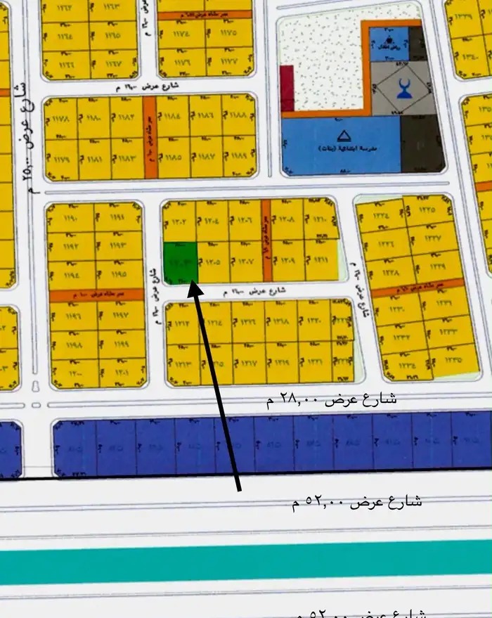 شارعين نطاق اخضر مخطط المليساء 672