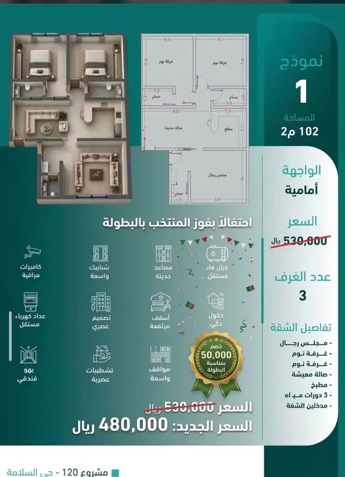 شقق تحت الانشاء بحي السلامه 2 بجده